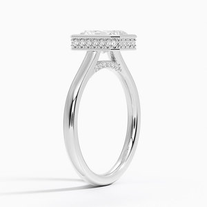 Bague BOJ 024 en argent 925 avec diamant taille radiant et halo caché Luna, 2 carats, couleur D, VVS1, Moissanite certifiée GRA, prix bas, en promotion - Product Image 2