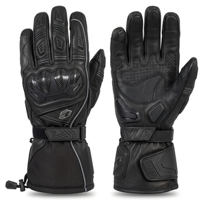Stylish motorbike winter <b>gloves</b> designed with thermal comfort durable materials and adjustable straps for winter commuting - Product Image 1