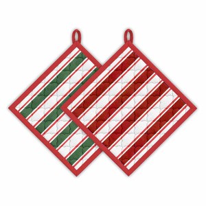 Porta ollas de algodón con diseño de rayas impresas, porta ollas de alta calidad, porta ollas con aislamiento térmico para uso en la cocina en Navidad - Product Image 6