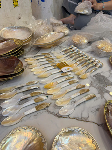 Assiette ronde en nacre avec bordure en cuivre doré <span class=keywords><strong>Beluga</strong></span> Sturgeon – Polyvalente pour le <span class=keywords><strong>caviar</strong></span>, le savon, les bonbons, la décoration intérieure - Product Image 5