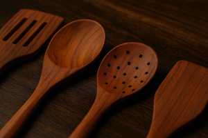 Juego de Cucharas de Madera de Sheesham Hechas a Mano, 7 Piezas – Utensilios de Cocina Ecológicos |   No tóxico |   Hecho a Mano por Artesanos |   Oferta por Tiempo Limitado - Product Image 2