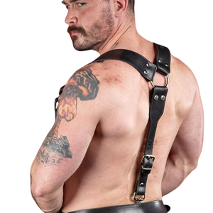 Ensemble harnais et bretelles en cuir pour homme, ajustement réglable, cuir de qualité supérieure, tenue de club - Product Image 4