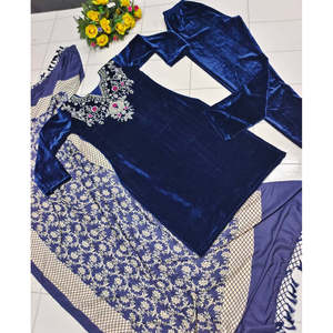 ชุดงานเลี้ยงสวยงาม เสื้อ กางเกง ผ้าคลุมไหล่ พร้อมงานปัก ไซส์ XL - Product Image 4
