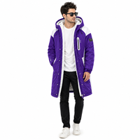 Chaqueta Larga Impermeable Unisex de Poliéster con Capucha y Bloques de Color para Natación, Entrenamiento, Salvavidas y Surf en Clima Frío - Marca Privada