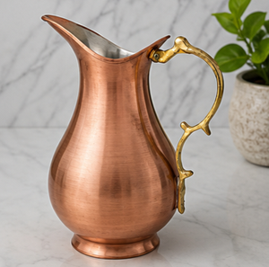 Carafe en cuivre avec poignée en laiton, design vintage, pour la salle à manger, carafe turque vintage de haute qualité et grande capacité - Product Image 4