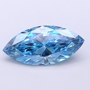 Diamant de laboratoire bleu vif fantaisie taille marquise de 1,53 carat, certifié IGI, clarté VVS1, polissage excellent, synthétique CVD, pierre précieuse non montée - Product Image 1