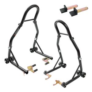 Soporte de elevación combinado delantero y trasero de 850 lb para motocicletas, con soporte de horquilla U+L, soporte de basculante tipo carrete y soporte de horquilla para rueda trasera, rampas y soportes para motocicletas - Product Image 1