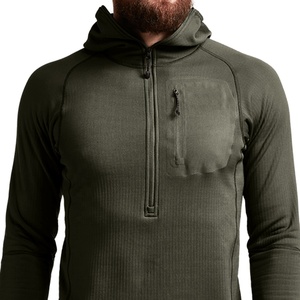 Sweat à capuche de chasse pour homme, manches longues, couleur unie, coupe-vent, respirant, évacuant l'humidité, haut d'extérieur pour l'hiver - Product Image 5