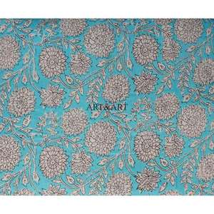 Tela de Algodón 100% Estampada a Mano con Diseños Tradicionales Indios, Prendas y Textiles Hechos por Artesanos en Muchos Colores - Product Image 5