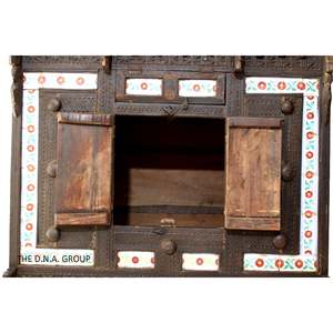 Antique Indian Wooden Damchiya <b>Old</b> Wood Decorative Storage Boxes - Product Image 4