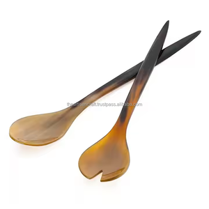 Ensemble de cuillères en corne de buffle naturelle faites à la main artisanat de haute qualité pour la maison et le restaurant petites et grandes tailles prix de gros - Product Image 2