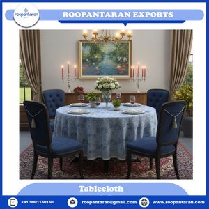 Productos Más Vendidos: Elegante Mantel Redondo de Lino y Algodón con Estampado Floral para 8 Personas, 220 cm, Lavable, Decoración para el Hogar - Product Image 2