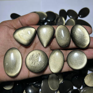 Cristal d'obsidienne doré naturel de haute qualité pierre minérale de guérison noire flash pour décorations pierre précieuse en vrac d'obsidienne dorée - Product Image 1