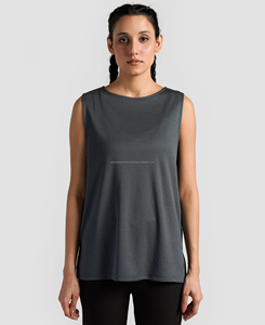 Débardeurs courts en maille de qualité supérieure pour femmes, couleur anthracite, respirants, séchage rapide, style streetwear, 100 % polyester, impression numérique - Product Image 1