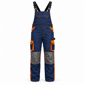 Salopette de travail robuste en coton respirant pour homme, pantalon de travail personnalisé avec poches cargo, genouillères renforcées, ajustable - Product Image 1