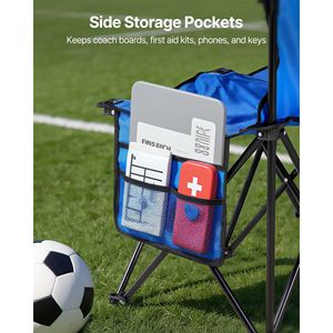 Lightweight Portable 8-Seat <b>Foldable</b> Soccer <b>Bench</b> with Side Pockets Lightweight Sideline Seating Back and Carrying Bag - Product Image 5