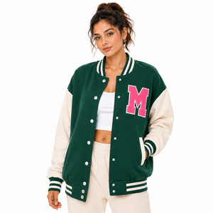 Chaqueta Varsity Extra Grande de Lana para Mujer, Chaqueta Letterman con Logotipo Personalizado de Alta Calidad, Talla XL, Suministro al por Mayor, Diseño 2026 - Product Image 5
