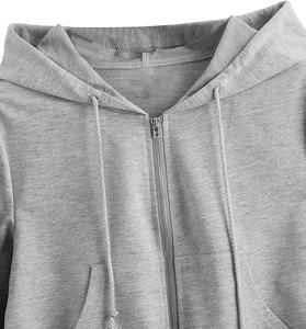 เสื้อครอปแบบมีฮู้ดสำหรับผู้หญิง,ชุดเสื้อฮู้ดแบบครอปฟิตเนสตัดขนาดตามสั่ง - Product Image 4