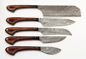 Premium Hand Forged Damascus Steel <b>Knife</b> <b>Set</b> Wood Handle Professional Cooking <b>Knife</b> <b>Set</b> Ambidextrous Straight Edge Kitchen <b>knife</b> - Product Image 2