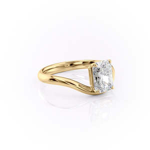 Radiant Cut Moissanite Diamond Open Loop <b>Split</b> Shank Solitaire Romantic Propose Gift 925 Sterling Silver <b>Ring</b> - Product Image 4
