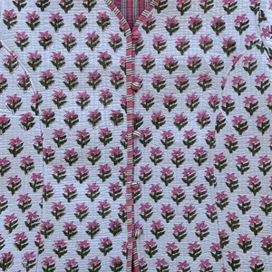 Women Quilted Cotton <b>Jacket</b> Floral Print Full Sleeve <b>Mandarin</b> <b>Collar</b> Spring Outerwear Full Sleeve Eco Friendly Outerwear - Product Image 5