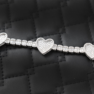 AMBER JEWELS Bracelet de luxe en or massif 18 carats, style tennis croisé, avec pierre naturelle taille radiant, style Hip-Hop unisexe - Product Image 2