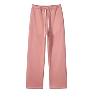 MEYBA SPORTS <b>Women</b> Loose Fit Autumn Knitted Flare <b>Pants</b> Mid Waist Elastic Drawstring OEM Casual Breathable Windproof 100% Cotton - Product Image 6