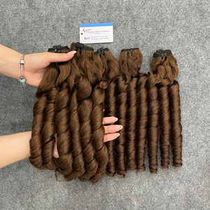 Super deals 100% Vietnamese Human Hair Black Bouncy Curly Weft High Quality Full Curls Soft Durable No Shedding No <b>Tangles</b> - Product Image 3