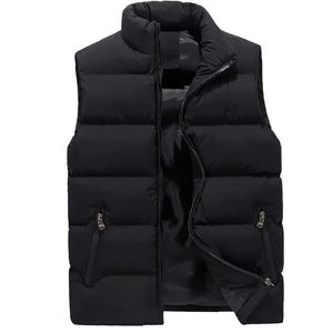 2026 Men's Most Demanded Solid Navy Blue Puffer Vests Zipper Closure 100% Polyester Men's <b>Warm</b> Puffer <b>Jackets</b> - Product Image 2