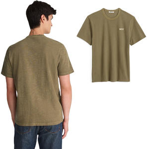 Camisetas de Hombre con Textura de Algodón Slub, Corte Regular, Manga Corta, Logotipo Personalizado, Producción de Ropa de Boutique, Camiseta Casual para Hombre - Product Image 1