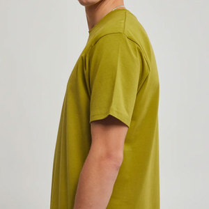Shoulder New Design Men's High Street Style Breathable Quick Dry Regular Fit 100% Cotton Short Sleeve O-Neck Solid <b>Canvas</b> Shirt - Product Image 3