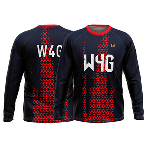 Wholesale Men's Sublimated Eco Friendly Yoga Workout Full Sleeve Crew Neck Leisure <b>Top</b> Breathable Gym Shirt OEM - Product Image 4