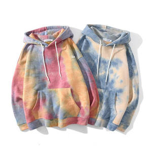 Sweat-shirt à capuche unisexe tie-dye, coupe oversize, manches classiques, tricoté, décontracté, avec poche, style automne - Product Image 6