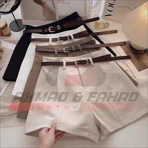 Shorts décontractés et polyvalents pour femmes, taille mi-haute, en polyester, avec ceinture, collection Printemps-Été, tendance, de la marque Ahmad & Fahad Industry – Meilleures ventes - Product Image 1