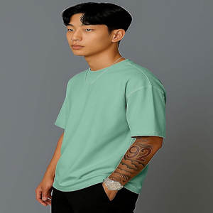 Camiseta Vintage de Manga Corta para Hombre, 260g, Algodón Lavado, Oversize, Hombros Caídos, Media Manga, Personalizable con Logotipo, Unisex - Product Image 4