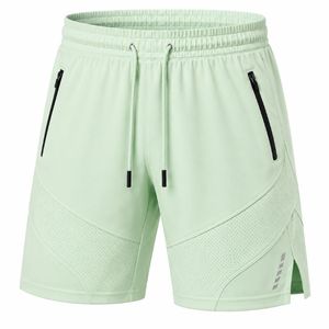 Shorts de sport pour hommes, haute qualité, 180g, en polyester tricoté, séchage rapide, respirant, taille mi-haute, avec cordon de serrage et fermeture éclair - Product Image 4