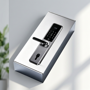 Cerradura Inteligente para Puerta con Teclado Digital y Manija Metálica Plateada, Empaque en Caja Rígida Rectangular - Product Image 2