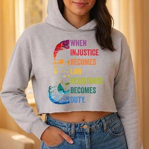 Cuando la Injusticia se Convierte en Ley, la Resistencia se Convierte en Deber, Sudadera con Capucha, Derechos Reproductivos, Resistencia a la Justicia Social Feminista - Product Image 5