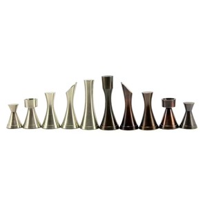 Luxury Modern Metal <b>Chess</b> Set Wooden Folding <b>Board</b> High End Brass Wooden <b>Chess</b> <b>Game</b> Set Professional Minimalist Chessmen Set - Product Image 2