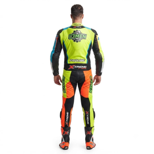 Combinaison de course Kawasaki Premium pour homme, 1 pièce, en cuir de vache véritable/cuir de kangourou, style MotoCP, combinaison de course sur circuit, niveau de protection 2 - Product Image 2
