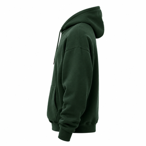 Sweat-shirt à capuche vert foncé pour homme, coupe classique, en molleton de coton, décontracté, avec poche avant, pour l'automne - Product Image 3