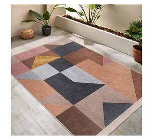 Alfombra para Sala de Estar, Estilo Moderno de Mediados de Siglo, Alfombra Abstracta de Lujo en Tonos Tierra para Dormitorio, Antideslizante y Lavable - Product Image 3