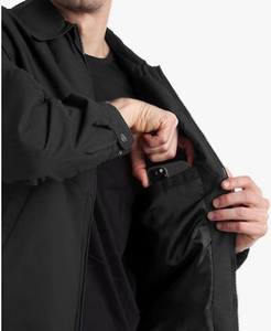 Men's Bomber <b>Jacket</b>-Soft Microfiber Waterproof Lightweight Full Zip Windbreaker with Stand Collar Long Length Front Logo - Product Image 4