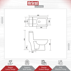 Nouvel arrivage en stock, toilettes monobloc en céramique de haute qualité, design moderne, à poser au sol, pour usage domestique - Product Image 2