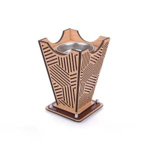 Boîte à encens en bois brun naturel avec motif artistique pour usage dans les temples, rituels spirituels et articles cadeaux - Product Image 4