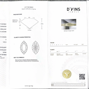 Joyería D'vins Lista para Enviar, Diamante Suelto IGI CVD de 10.13ct, Corte Marquesa, E VVS2, Diamante Cultivado en Laboratorio - Product Image 6