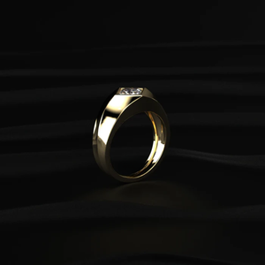 Bague signet 1 carat en diamant taille princesse, design spécial pour homme, pour fiançailles et mariage, de fournisseur et fabricant indien. - Product Image 5