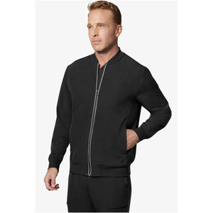 Blouses d'hiver confortables pour hommes avec fermeture éclair, vestes noires à fermeture éclair pour le travail hospitalier, en spandex, pour médecins et infirmières - Product Image 5