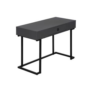 Scrivania Moderna Contemporanea per Computer Portatile da 42 Pollici con Cassetti Portaoggetti, Laminato Grigio e Metallo Nero - Product Image 2