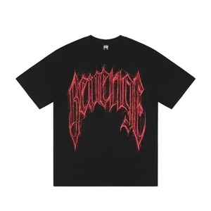 T-shirt personnalisé de haute qualité, style tendance, vente en gros, impression de lettres personnalisées pour hommes, 100% coton, t-shirt uni - Product Image 1